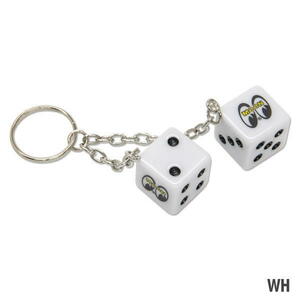 ムーンアイズ MOONEYES サイコロ キーホルダー MOON Twin Dice Keyring ムーン トゥイン ダイス キーリング [MKR187]WH