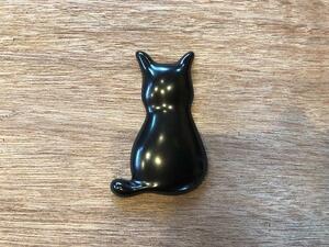 美濃焼タイル　モコネコちゃんタイル　ネコ焼き物　ネコ　ねこ　ブラック