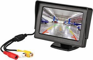 Antion 4.3インチモニター 液晶オンダッシュモニター 2系統の映像入力 バック連動 駐車モニター 12V/24V通用 日本語説明書