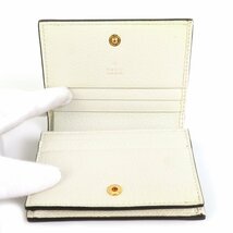 グッチ GUCCI 二つ折り財布 GGマーモント レザー/キャンバス オフホワイト/ネイビー/レッド e55606i_画像3