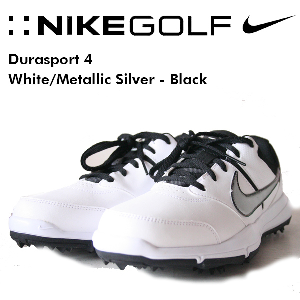 27.5cm ナイキ デュラスポーツ 4 ホワイト メタリックシルバー ブラック Nike Durasport Ⅳ Soft Spike