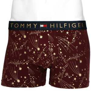 TOMMY HILFIGER トミーヒルフィガー TOMMY ORIGINAL HOLIDAY TRUNK オーガニックコットン 前閉じ ボクサーパンツ 53311966 ワインレッド L