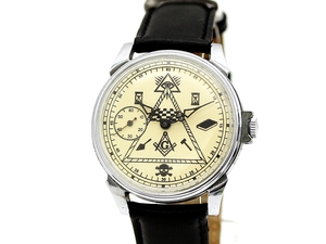 [ rare! free shipping ]moruniya(Molnija) Freemason Eye of Providence hand winding men's wristwatch 0212