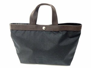 [ ultimate beautiful goods ] Herve Chapelier Herve Chapelier canvas tote bag black Brown leather tag 