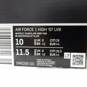 28.0cm【未使用】NIKE AIR FORCE 1 HIGH '07 LV8 ナイキ エアフォース1 ハイ DM0209-101 US10 チョコレートの画像5