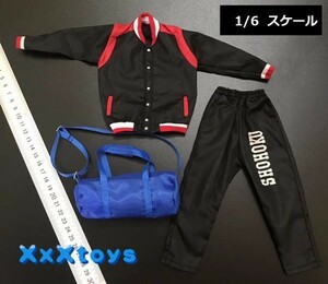 1/6 scale man figure for training clothes top and bottom set bag attached 