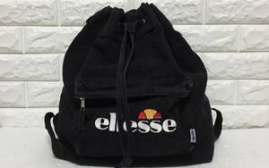 no7538 ellesse エレッセ ブラックデニム リュックサック デイパック 