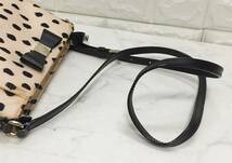 no13822 kate spade new york ケイトスペード レザー ナイロン リボン 斜め掛けショルダー バッグ_画像7