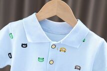 ♪ｍineka♪ベビークマ柄シャツ+パンツ2点セット 半袖Tシャツ ショートパンツ クマプリント 子供服 綿製 普段着 ピンク 80CM 211651/2T_画像2