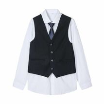 ♪Mineka♪訳有品セール 男子スーツ5点セット フォーマル 紳士服 入卒式 紺縦縞 ネイビー 3つボタン 縦縞間隔3mm145CM 150CM 4161/64_画像3