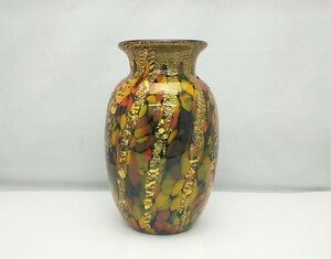 花瓶　クラタ　クラフトグラス　手作り　高さ27cm　2.3Kg　/　花器　花入れ　インテリア　フラワーベース