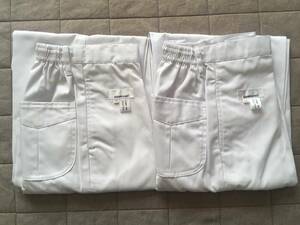 レディース　白衣　パンツ LLサイズ 2枚セット　サンペックス FH-1111 女性用パンツ ホワイト 抗菌 LL 食品加工 食品工場 衛生白衣 制服