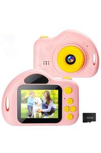 子供用デジタルカメラトイカメラキッズ デジカメ ミニカメラ 32GSDカート付き