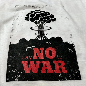 送料無料【say NO to WAR】戦争反対 /キノコ曇 / ホワイト★選べる5サイズ/S M L XL 2XL/ヘビーウェイト 5.6オンス