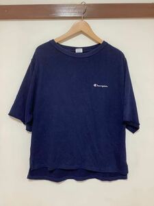 た1190 champion チャンピオン 半袖Tシャツ レディース M ネイビー カットオフテイスト