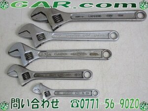 LM44 SUPER/LOBSTER/TOP 等 モンキーレンチ スパナ 5本セット 300mm/250mm/200mm/150mm 工具 まとめ