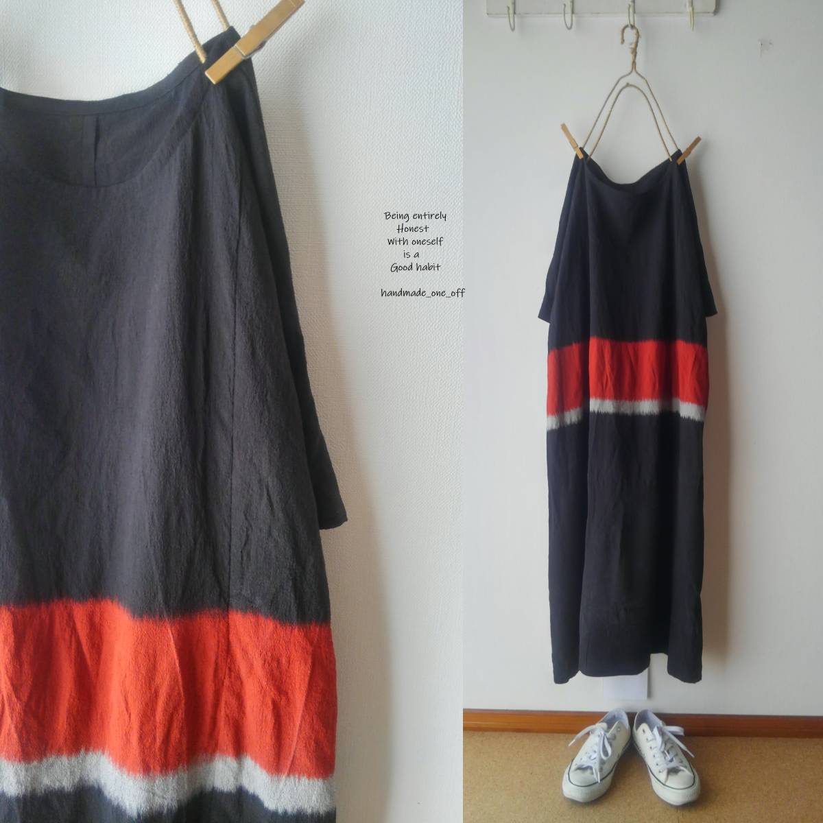 本物保証! 美品◇着物リメイクシフォンワンピース◇サーモンピンク