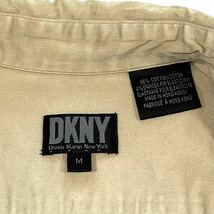 【90s】DKNY ダナキャランニューヨーク 半袖 ワークシャツ ベージュ メンズM スナップボタン コットン 無地 ビンテージ オールド 古着 Y2K_画像8