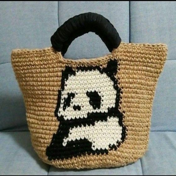 麻ひもバッグ　 カゴバッグ　 ハンドメイド