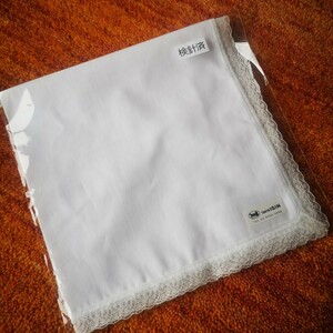 [ prompt decision new goods unopened ] TOKYO IGINto-kyo-i silver formal handkerchie race white approximately 43×43 centimeter .. type . type 