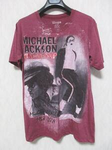 マイケルジャクソン Tシャツ KING OF POP エンジ系 M irmri 亥3072