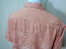 b808◆Batik Bay アロハシャツ◆バティックベイ size:XL オレンジ レーヨン×ポリエステル メンズ トップス ハワイアン 半袖シャツ 古着 5E_画像4