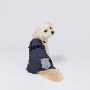 【Mサイズ】限定 ジープ 公式 オーバーオール ネイビー ジャンプスーツ パンツ 犬服 ペット服 冬服 Jeep Overall Navy