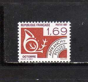 185273 フランス 1987年 プリキャンセル 付加価値税相当分含む １０月 1.69f 未使用NH
