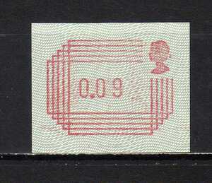 185102 イギリス 1984年 普通 自動額面印字切手 9p 未使用NH