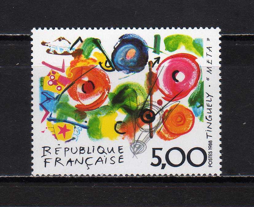 185257 فرنسا 1988 لوحة تينجلي ميتاميكانيك غير مستخدمة NH, العتيقة, مجموعة, ختم, بطاقة بريدية, أوروبا