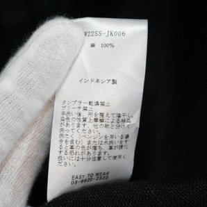 正規 22SS EASY TO WEAR イージートゥウェアー LINEN JACKETS BLACK リネン ノーカラー ジャケット ETW22SS-JK006 黒サイズ48 本物508Nの画像7