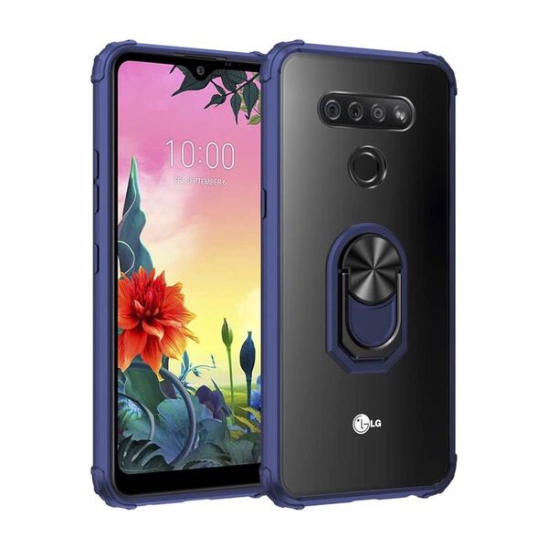 LG K51 ケースソフト 透明TPU 携帯リング 360°回転 落下防止 角度調整可能