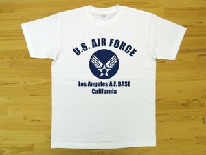 U.S. AIR FORCE 白 5.6oz 半袖Tシャツ 紺 S ミリタリー エアフォース アメリカ空軍