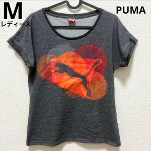 【684】PUMA プーマ　 半袖Tシャツ プリントTシャツ トップス　ロールアップシャツ