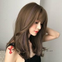 新品 人毛100％ ロングストレート つむじ部分手植え 自然に見えますフルウィッグ かつら ヘアアクセサリー サラサラ 自然_画像2