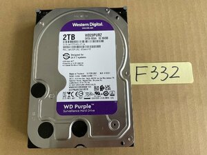 送料無料 WD20PURZ-85AKKY0 HDD Purple 2TB 3.5インチ SATA HDD2TB 使用時間7735H★F332