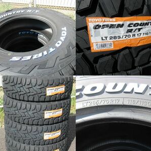 RAYS TEAM DAYTONA FDX F6 17x8 +20 6-139.7 クリアブラック TOYO OPEN COUNTRY R/T 285/70R17 ハイラックス プラドの画像6