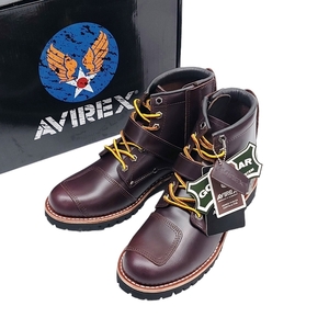 WC325 AVIREX アヴィレックス TIGER タイガー バイカー ショート ブーツ RUSSET ラセット ブラウン AV2931 26cm US8 箱付き 未使用