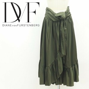 *DIANE von FURSTENBERG Diane phone fa stain bar gTOLARAgya The -kashu cool manner flair skirt moss green 0