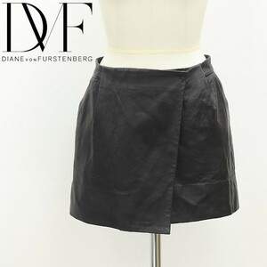 *DIANE von FURSTENBERG Diane phone fa stain bar gMELISSA LEATHER leather LAP skirt black black 0