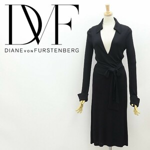 ◆DIANE von FURSTENBERG ダイアンフォン ファステンバーグ ストレッチ ラップ ワンピース 黒 ブラック 4