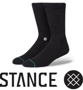 【新品:送料無料】STANCE スタンス ICON - BLACK/WHITE - 25.5-29.0cm ソックス 靴下