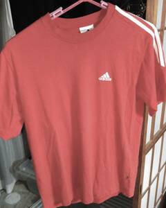 古着 ADIDAS　アディダス　レッド　半袖　洋服　Tシャツ　おしゃれ　カッコイイ　トレーニングウェア　n335