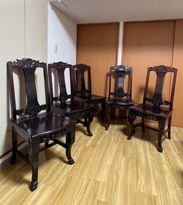  chair Vintage China furniture mahogany chair 5 legs set wooden rare direct pick ip warm welcome free shipping service possible secondhand goods 