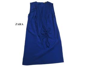 ザラ ZARA BASIC 大人素敵スタイル☆ フリンジデザイン バックファスナー ワンピース S