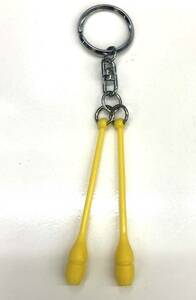  yellow Sasaki sport key holder SASAKI miniature Club mascot accessory .. stick retro rhythmic sports gymnastics gymnastics unused yellow color 