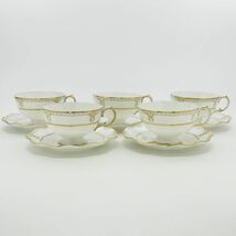 ロイヤルクラウンダービー カップ＆ソーサー■ロンバディー C&S 5客セット Royal Crown Derby 1級品_画像1