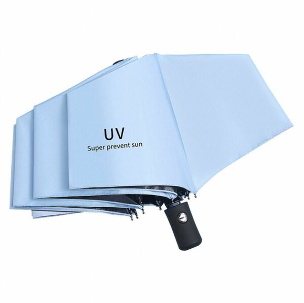 新品 未使用 折りたたみ傘 水色 ブルー 青 日傘 UVカット99％ 梅雨 雨