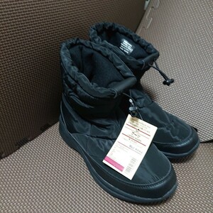 Неиспользованные женские водоотталкивающие ботинки MUJI 24 см черный 4900 йен t008