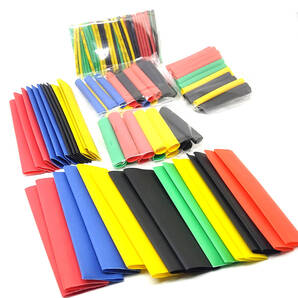 カラー熱収縮チューブ 164本セット 1mmから14mm 収縮率: 2:1 各色のセットで一つあると便利です 熱収縮チューブ ドラレコ取付けに